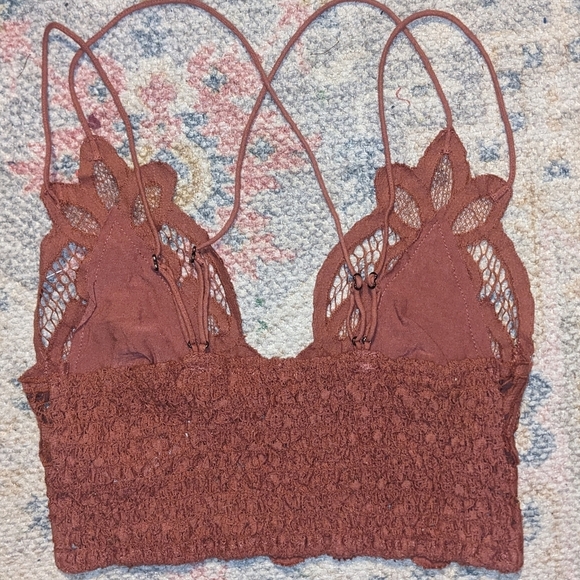 Free People NWOT Adella Lace Bralette in Rusty Pink sz XS - Picture 11 of 14